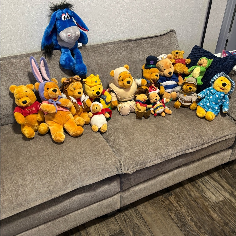 14 WINNIE THE POOH STUFFED ANIMAL SET + 1 EEYORE